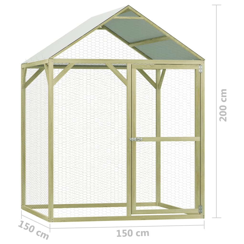 Poulailler 3x1,5x2 m en bois de pin imprégné