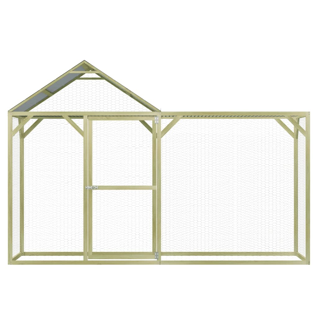 Poulailler 3x1,5x2 m en bois de pin imprégné