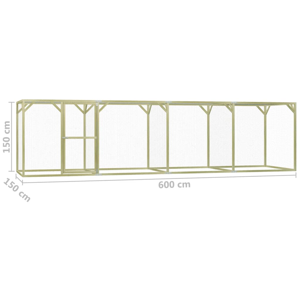 Kippenhok 1,5x3x1,5 m geïmpregneerd grenenhout