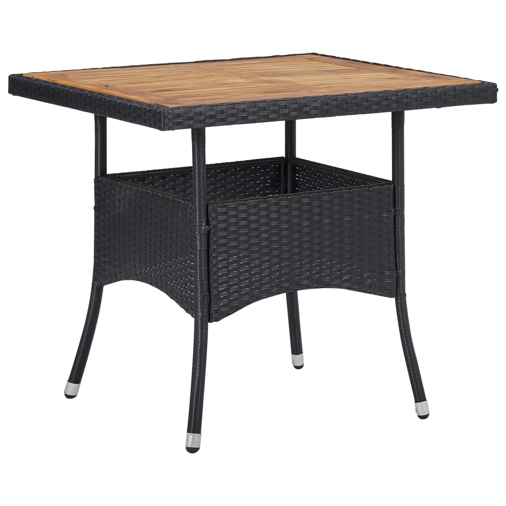 Tuintafel poly rattan en massief acaciahout