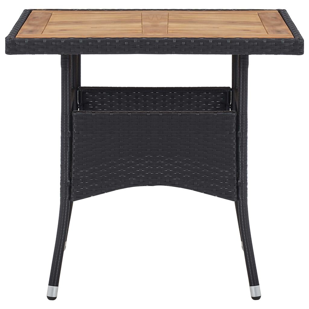 Tuintafel poly rattan en massief acaciahout