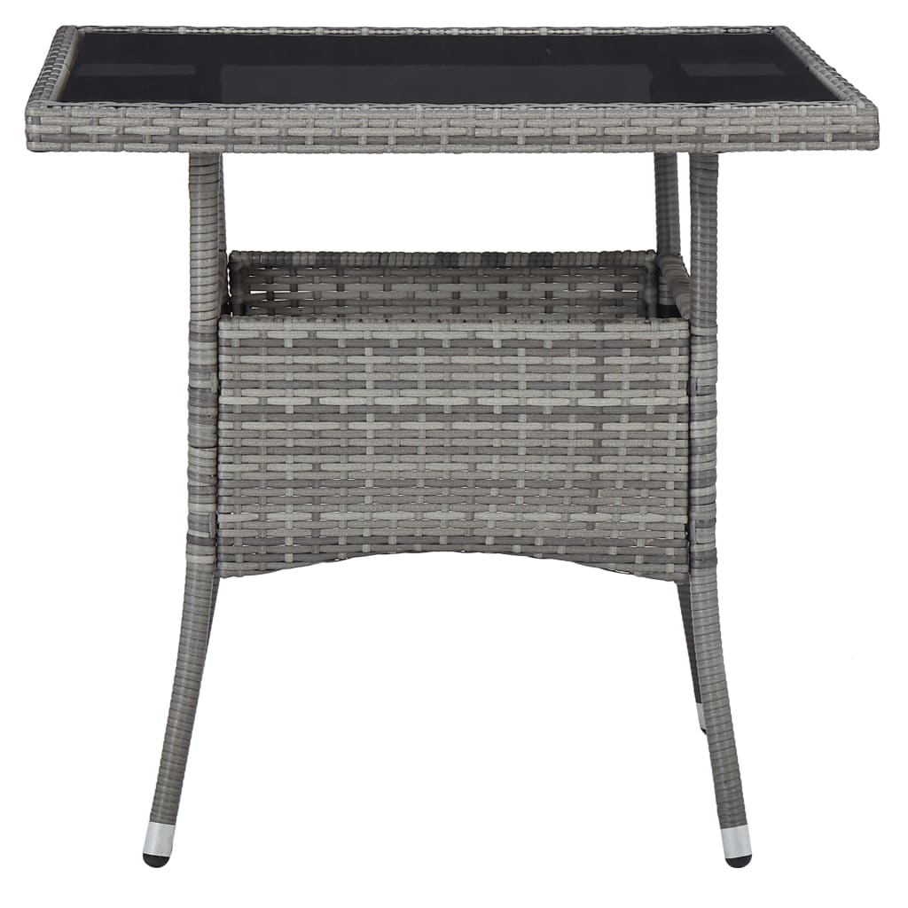 Tuintafel poly rattan en glas