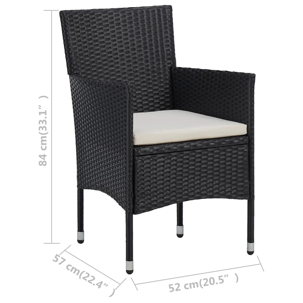 Tuinstoelen 2 st poly rattan