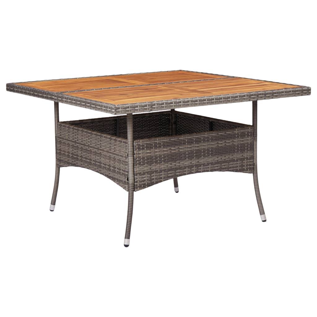 Tuintafel poly rattan massief acaciahout