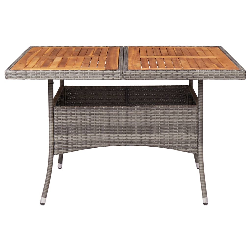 Table de jardin poly rotin bois d'acacia massif