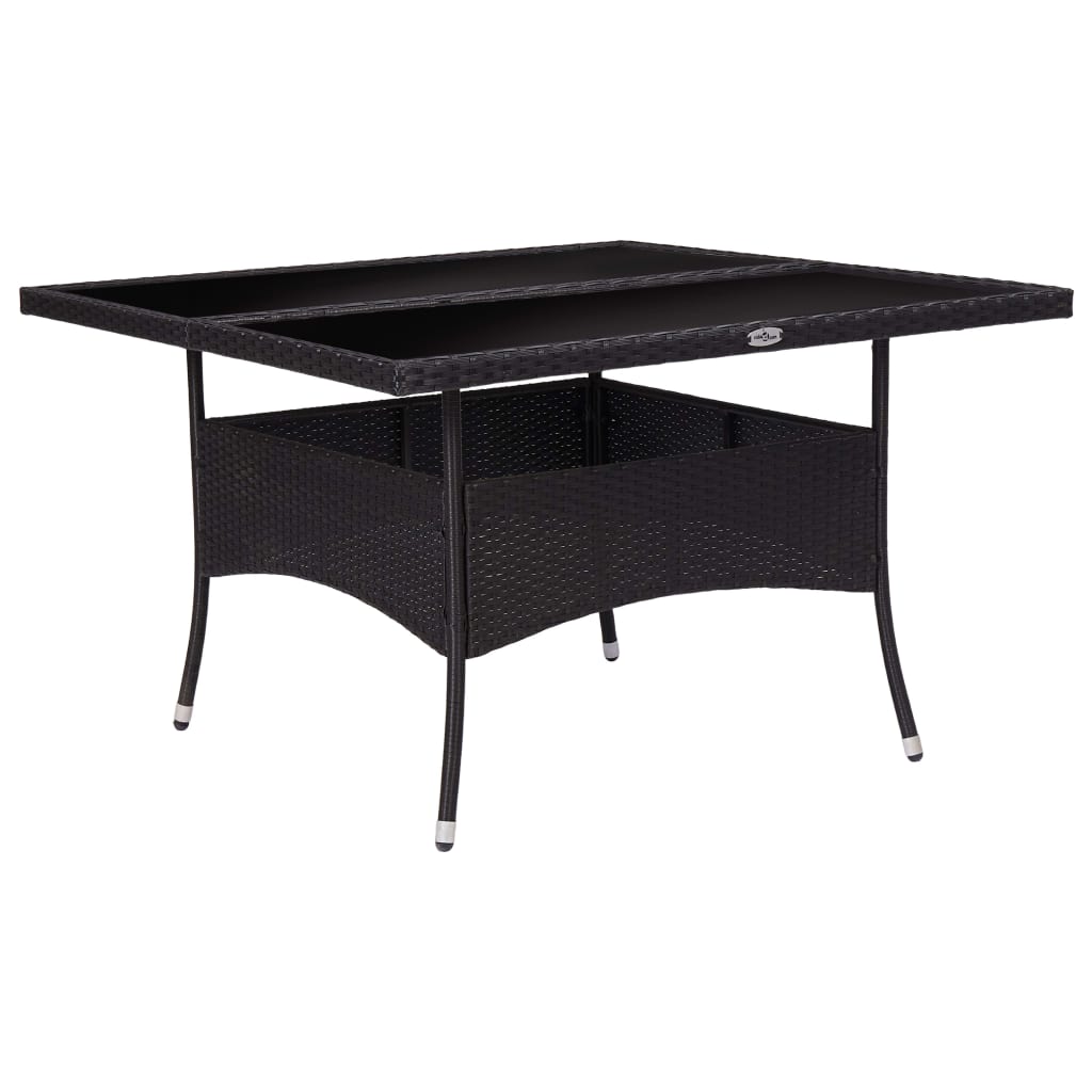 Table de jardin poly rotin bois d'acacia massif