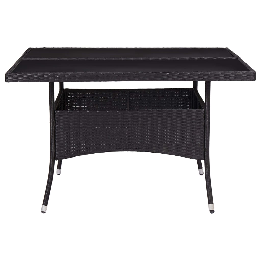 Table de jardin poly rotin bois d'acacia massif