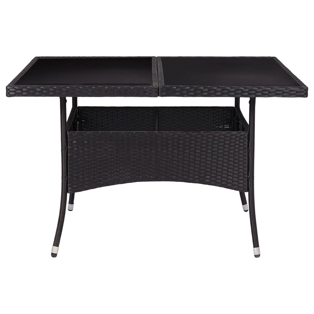 Table de jardin poly rotin bois d'acacia massif