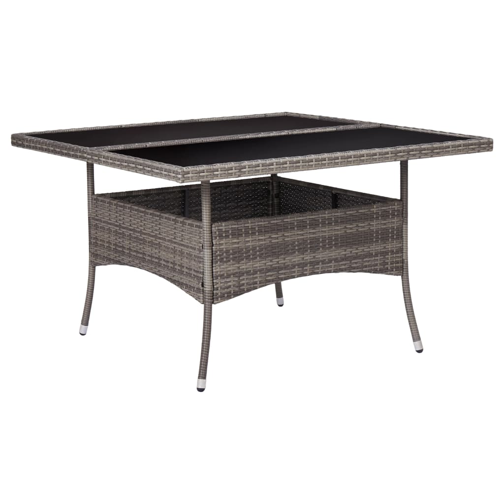 Table de jardin poly rotin bois d'acacia massif