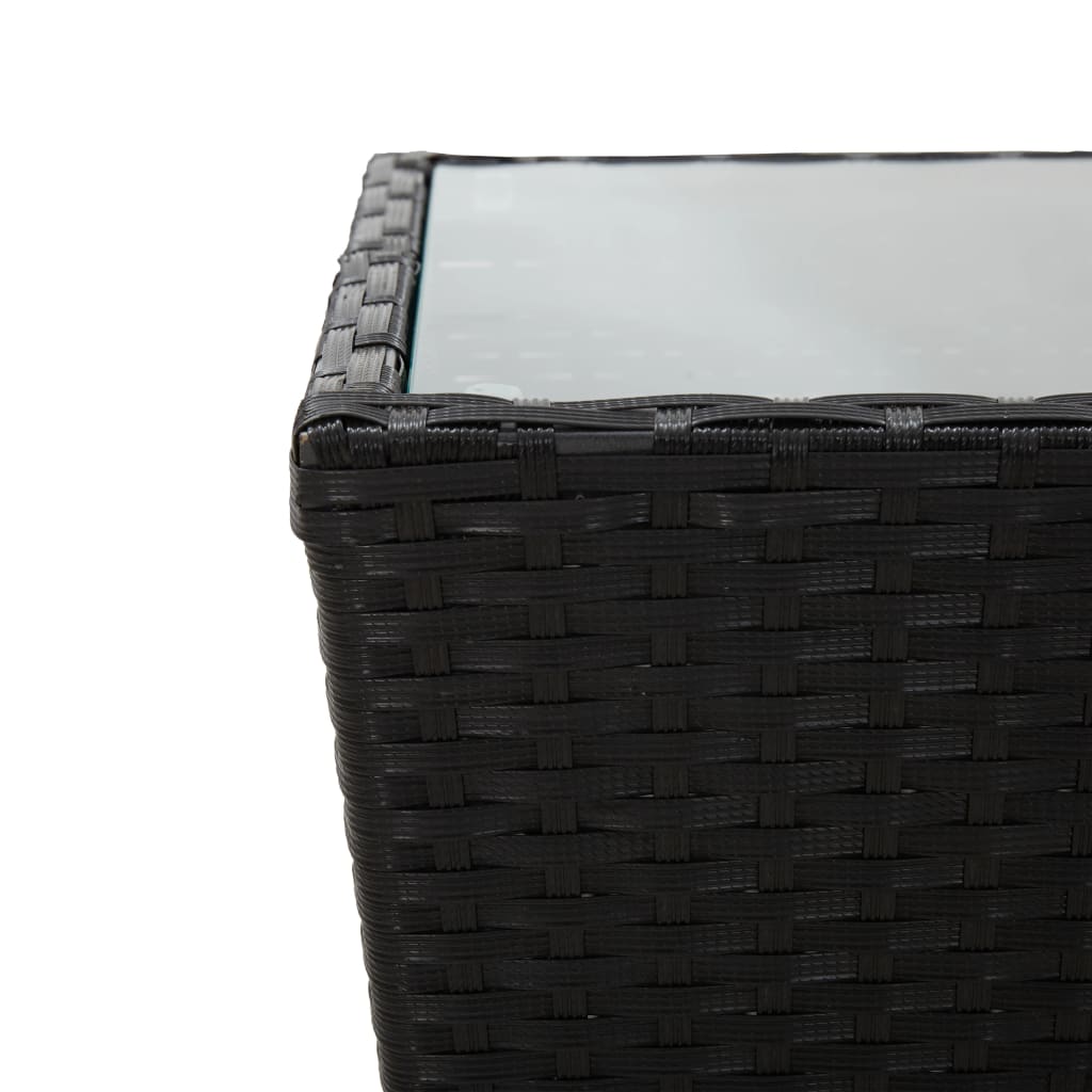 Theetafel 41,5x41,5x43 cm poly rattan massief acaciahout