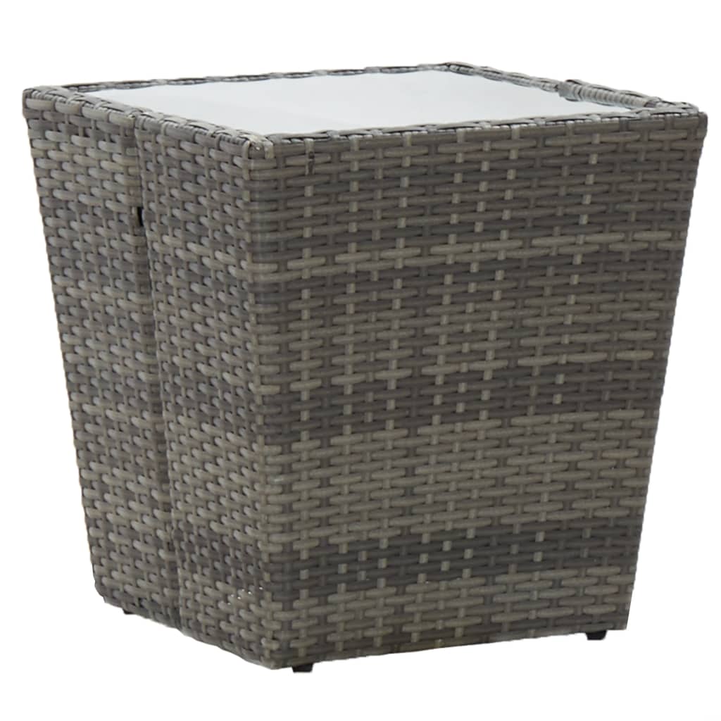 Theetafel 41,5x41,5x43 cm poly rattan massief acaciahout