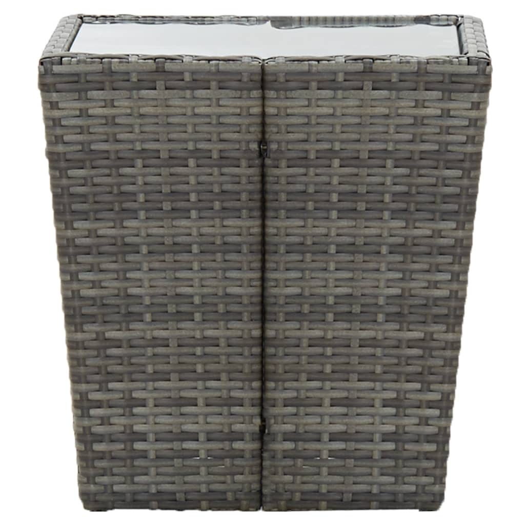 Theetafel 41,5x41,5x43 cm poly rattan massief acaciahout