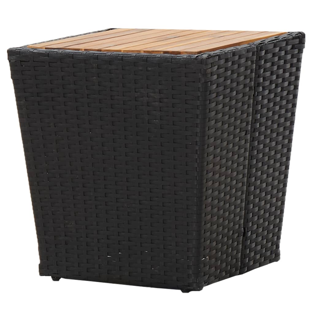 Theetafel 41,5x41,5x43 cm poly rattan massief acaciahout