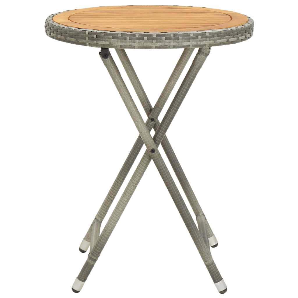 Table basse 60 cm poly rotin et verre trempé