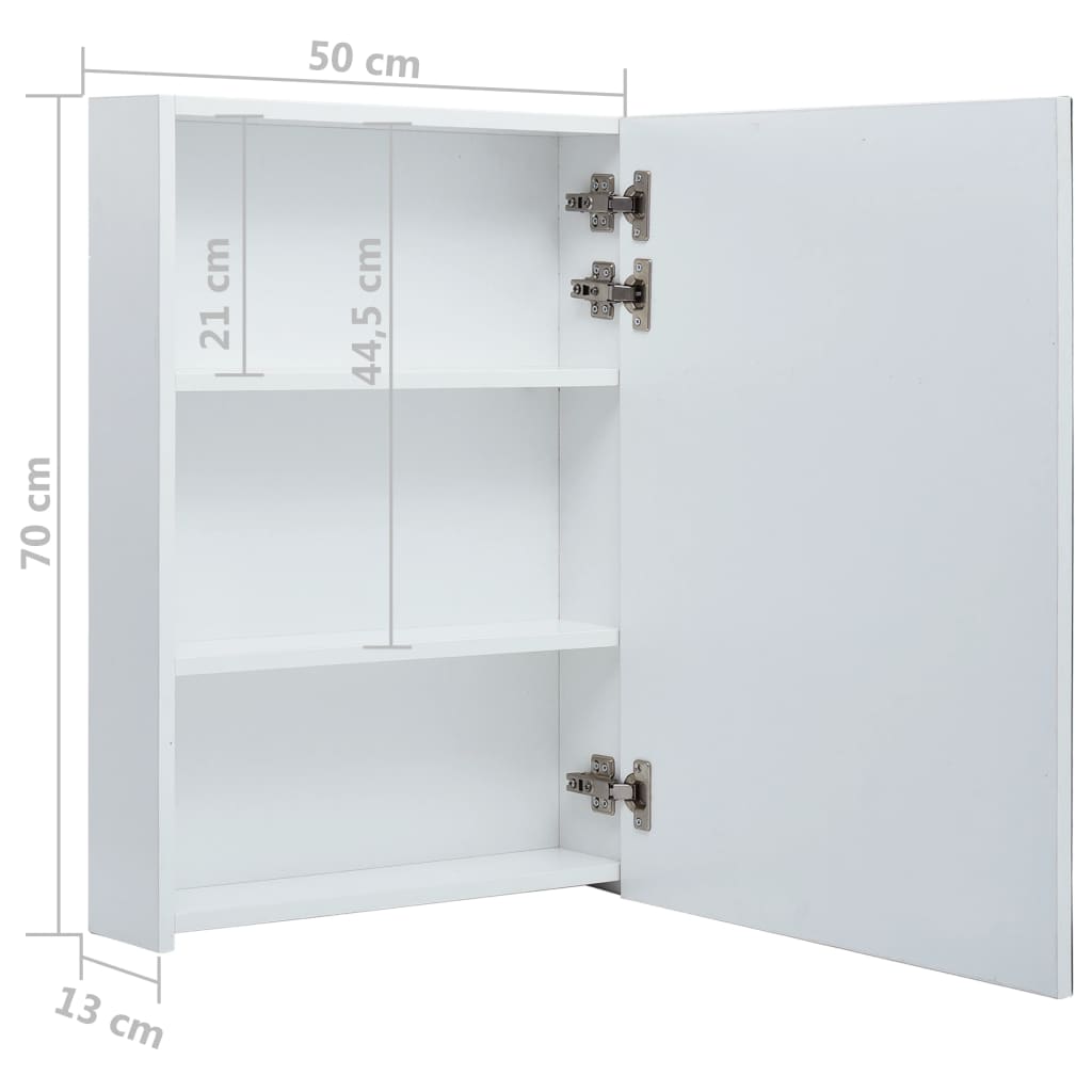 Badkamerkast met spiegel LED 50x13x70 cm eikenkleurig