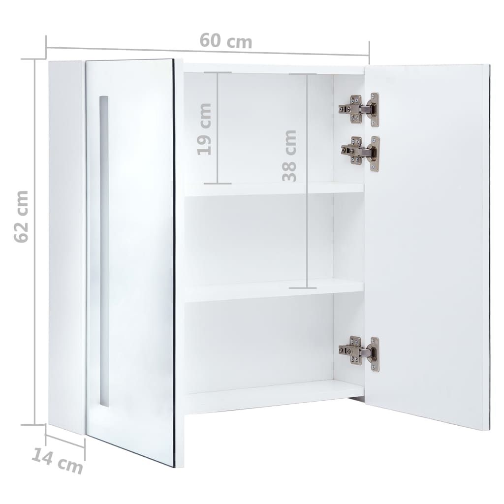 Meuble de salle de bain avec miroir LED 89x14x62 cm