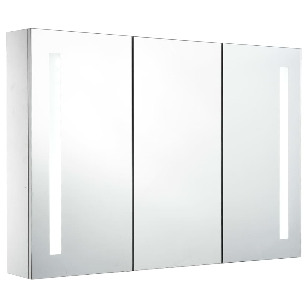 Meuble de salle de bain avec miroir LED 89x14x62 cm