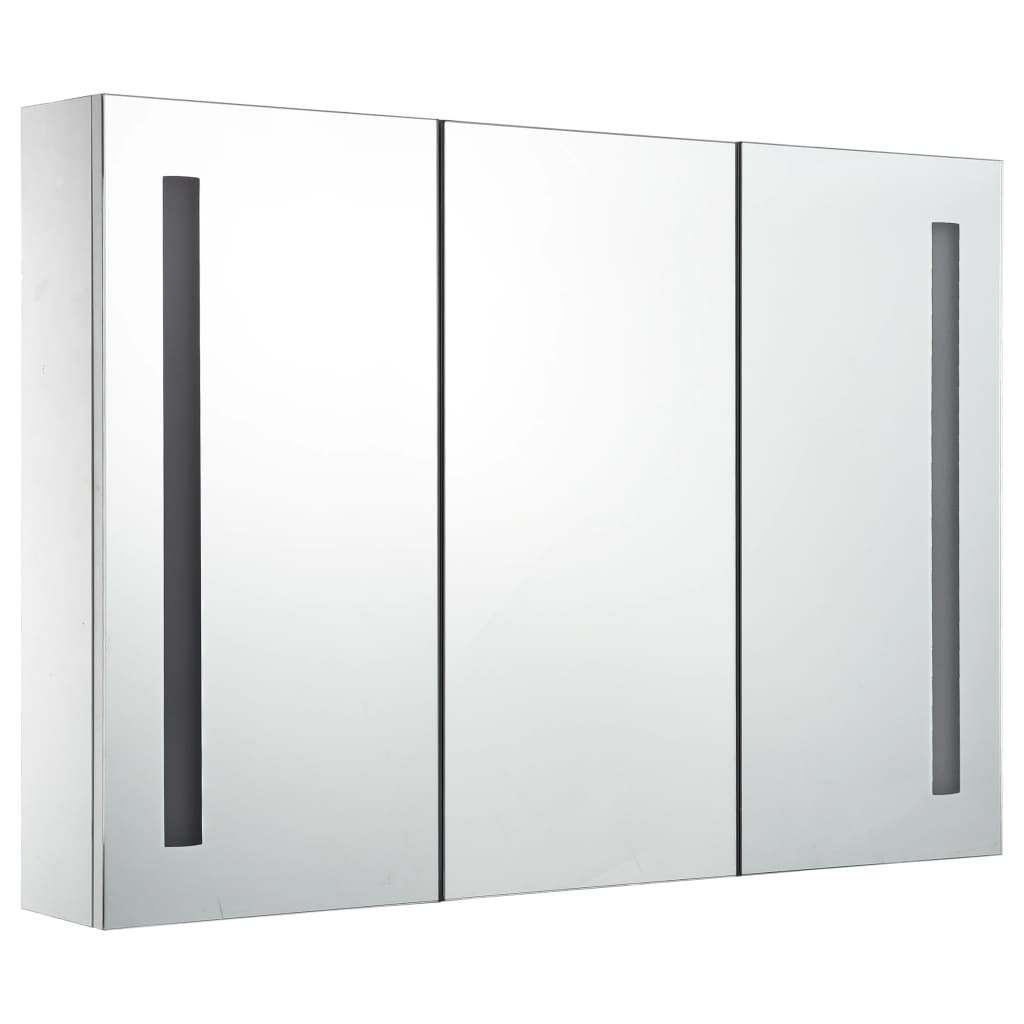 Meuble de salle de bain avec miroir LED 89x14x62 cm