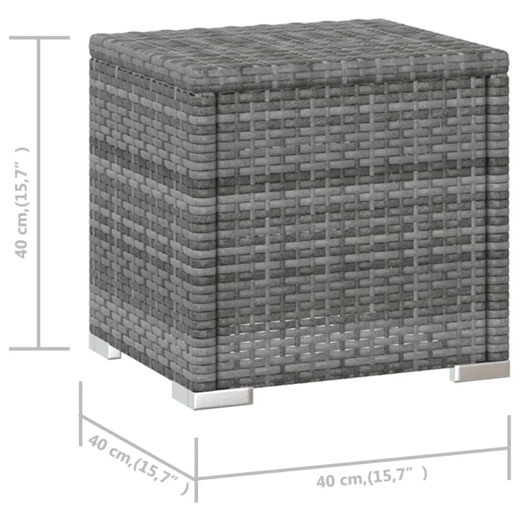 Ligbed met kussen en theetafel poly rattan