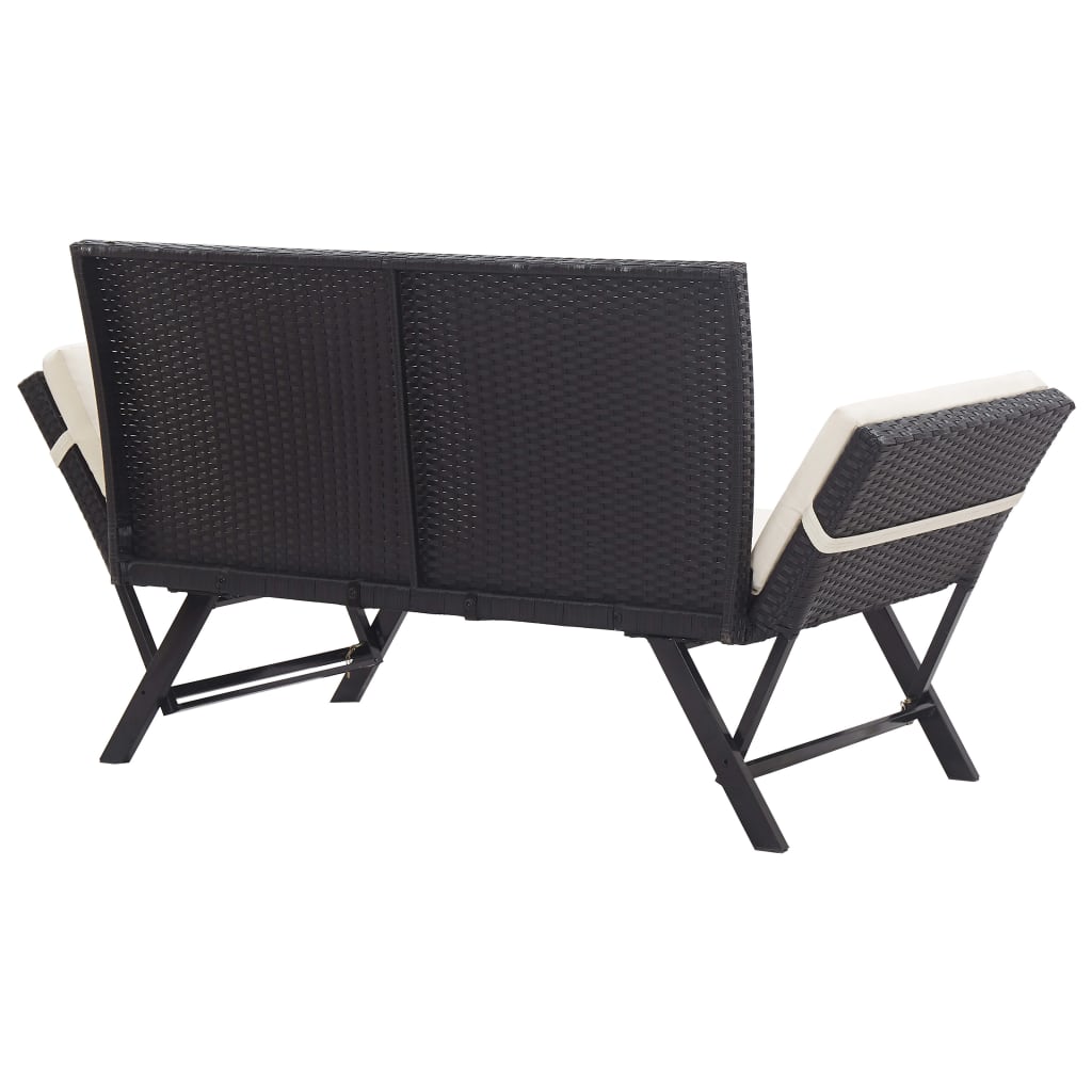 Tuinbank met kussens 176 cm poly rattan