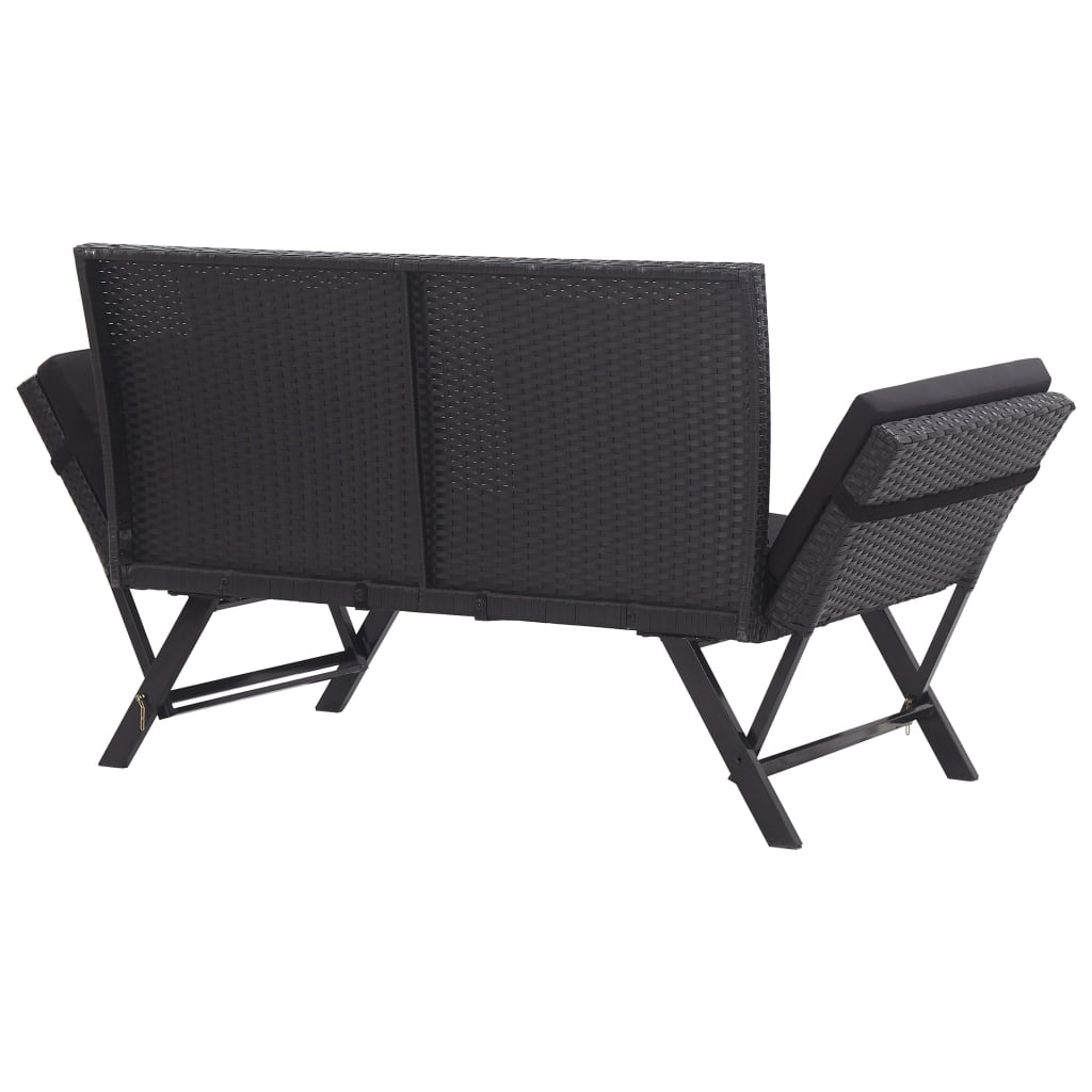 Tuinbank met kussens 176 cm poly rattan