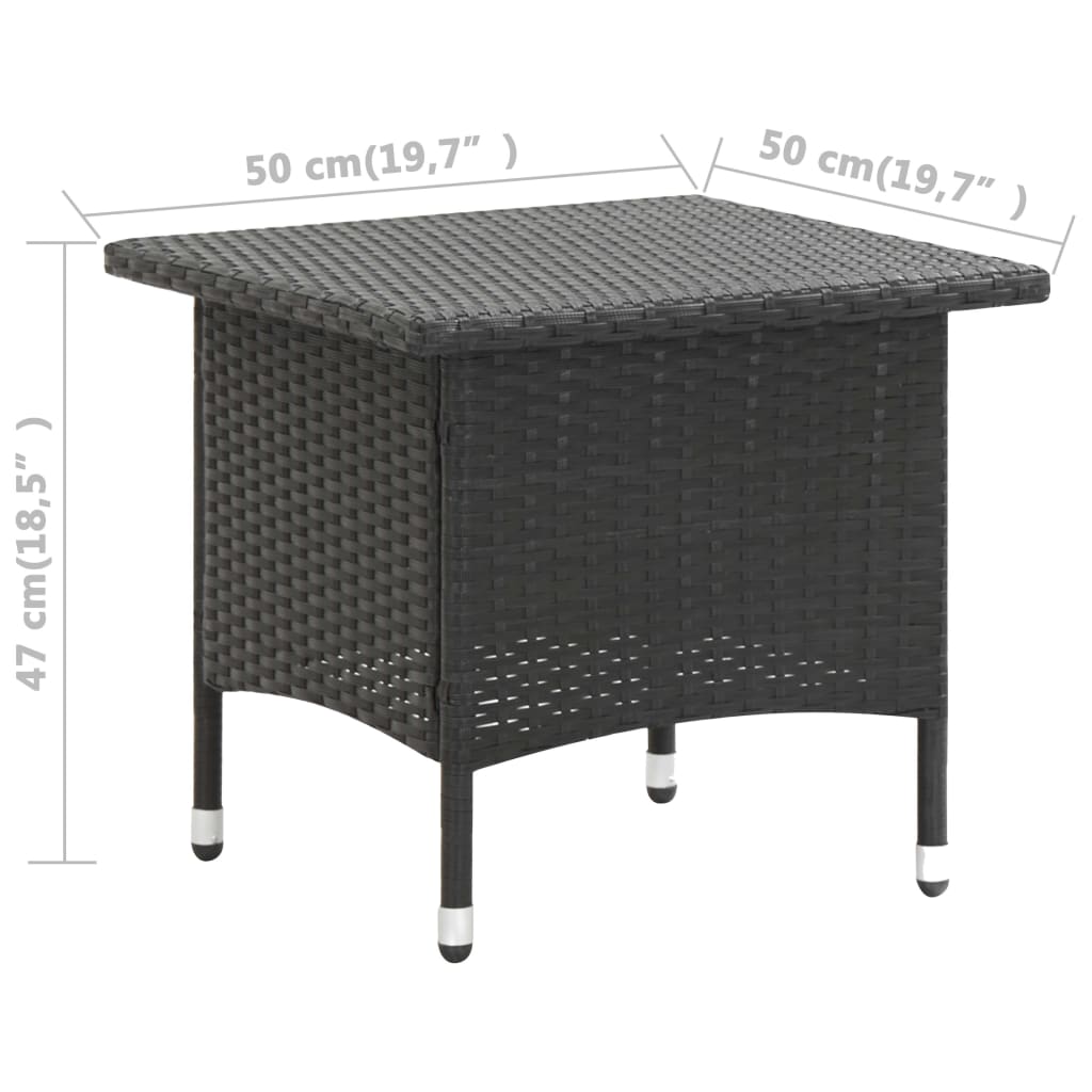 Theetafel 50x50x47 cm poly rattan