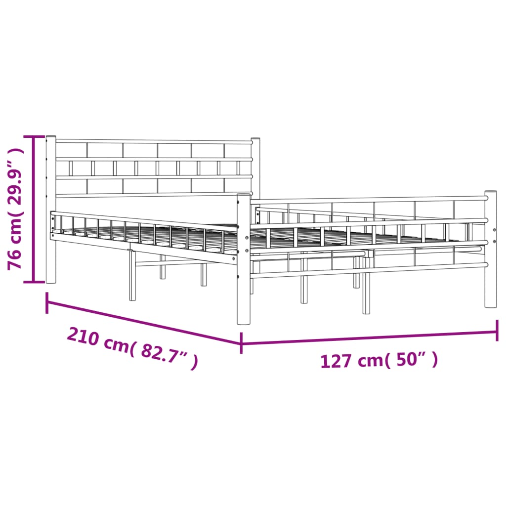 Bedframe metaal 200x200 cm