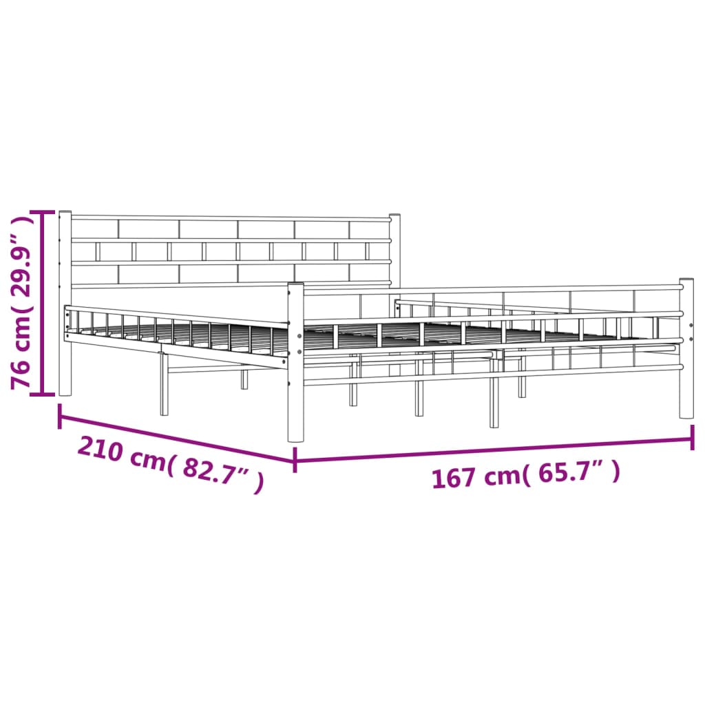 Bedframe metaal 200x200 cm