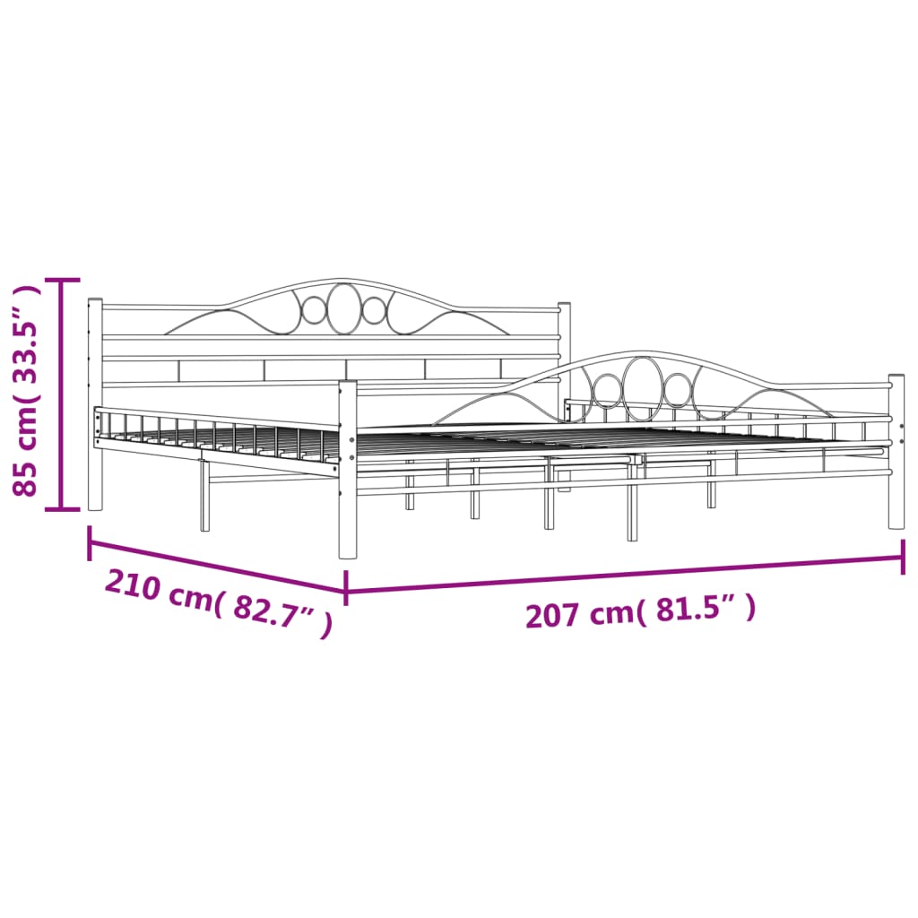 Bedframe staal 120x200 cm