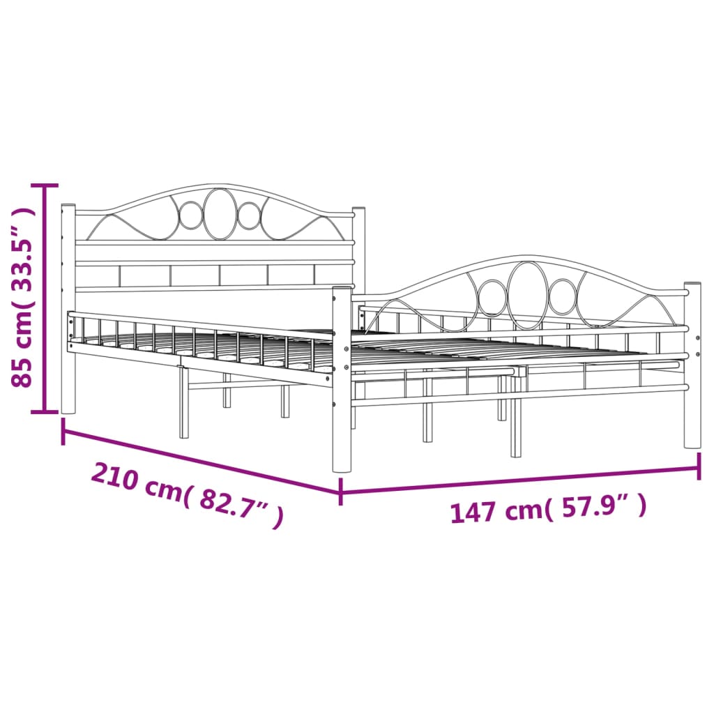 Bedframe staal 120x200 cm