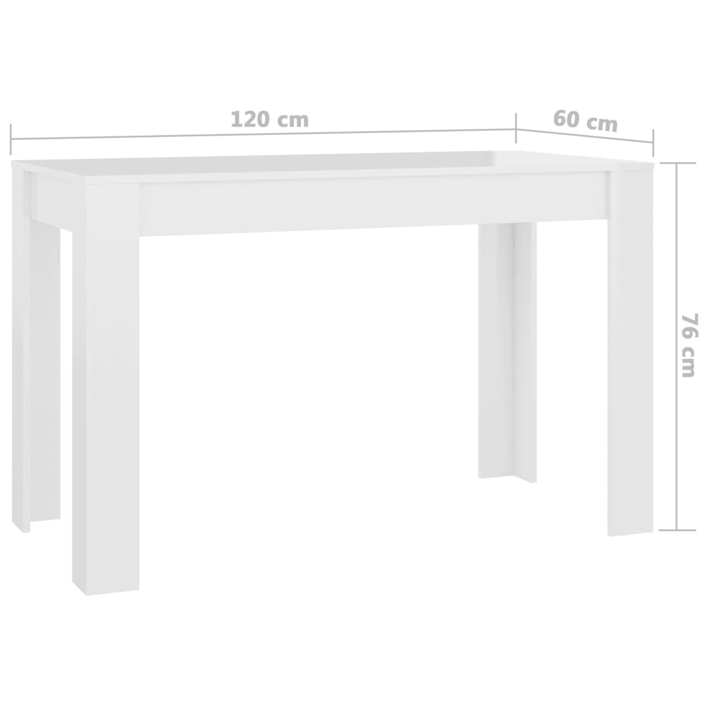 Eettafel 120x60x76 cm bewerkt hout