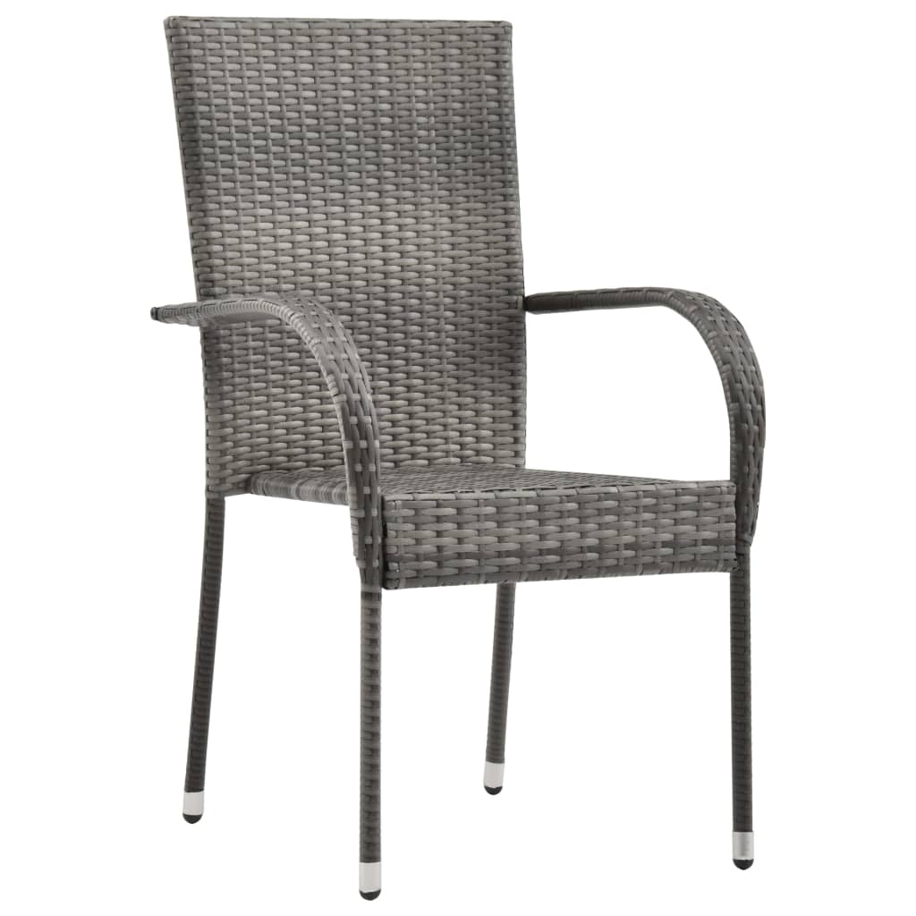 Tuinstoelen stapelbaar 6 st poly rattan