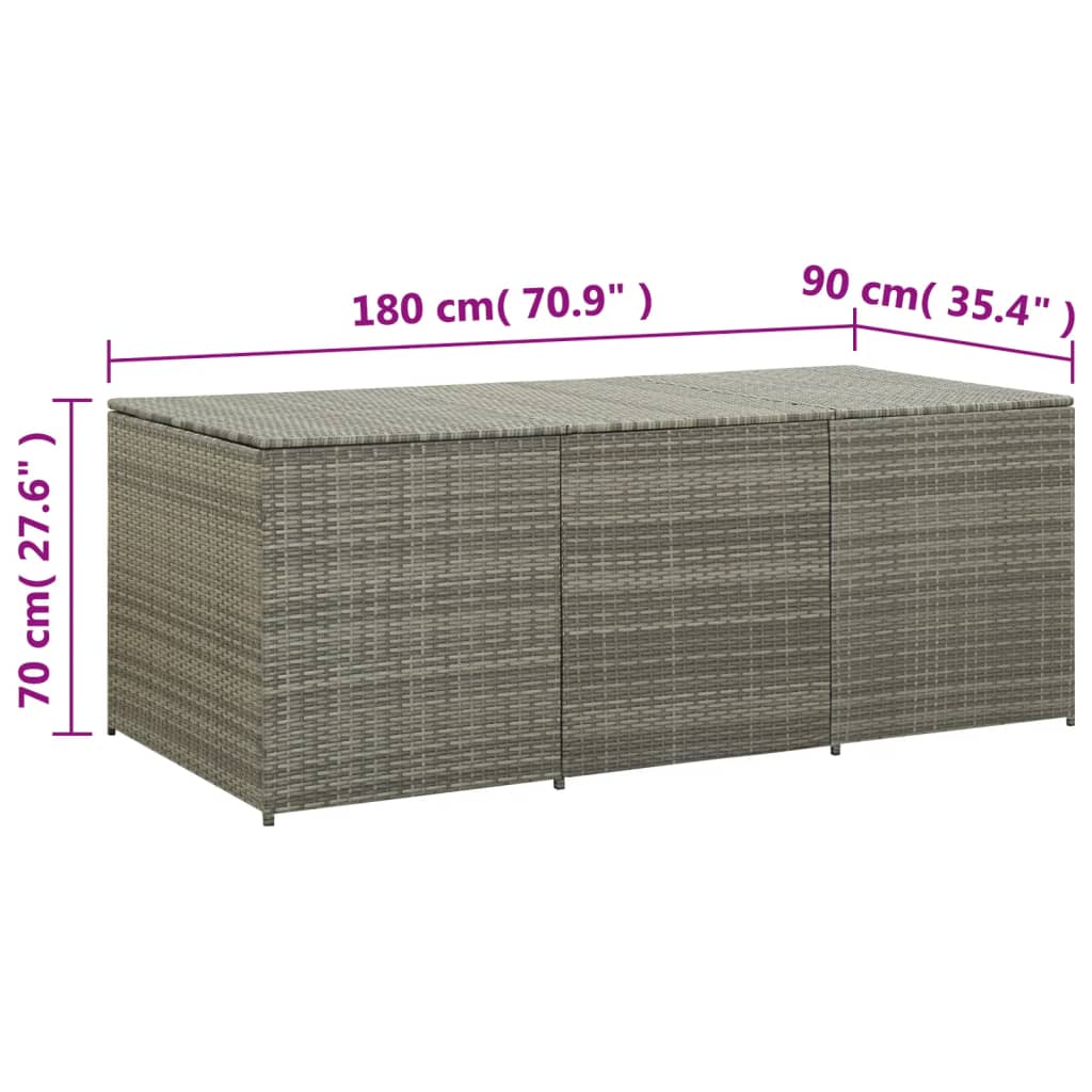 Coffre de jardin 100x50x50 cm poly rotin