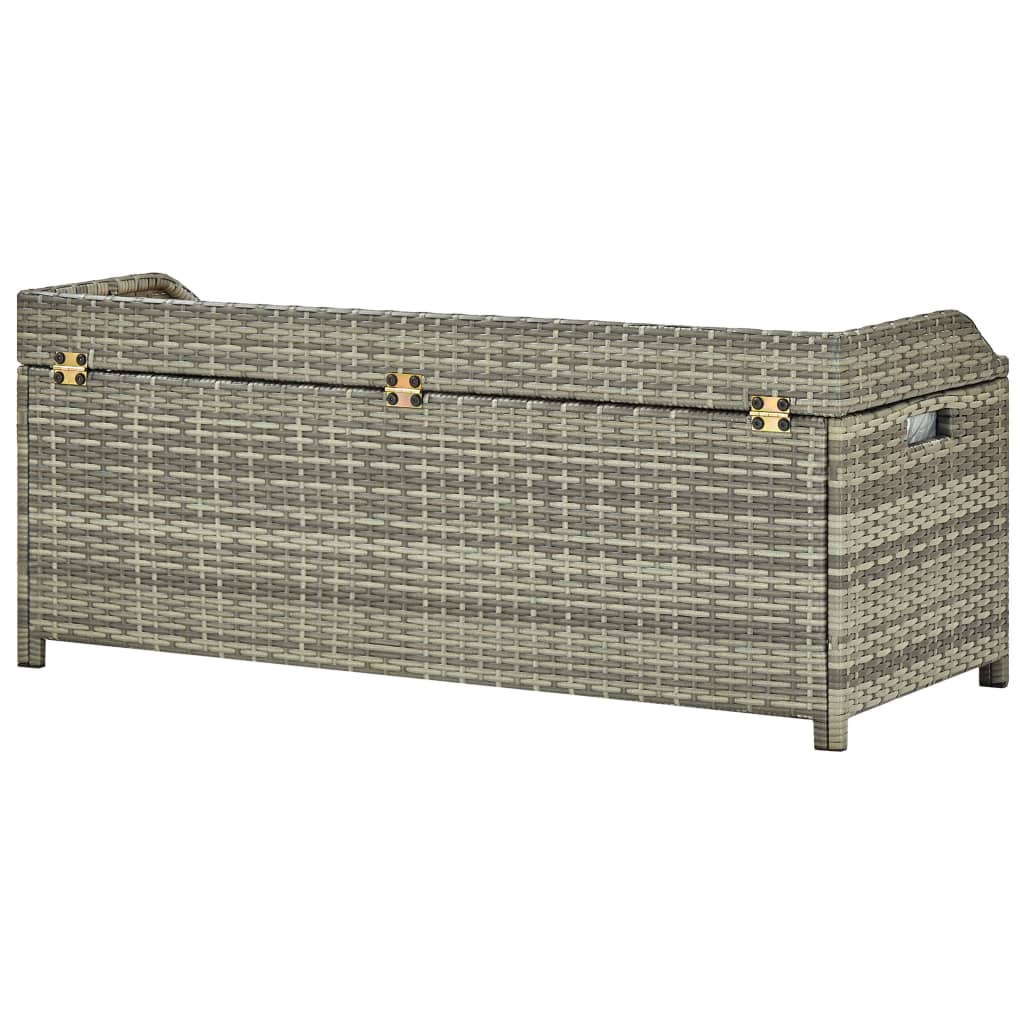 Banc de rangement 100x50x52 cm polyrotin et bois d'acacia