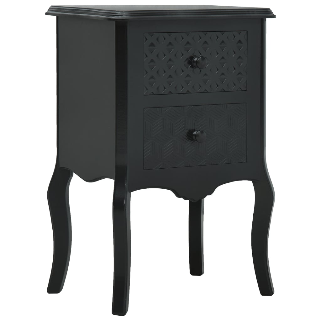 Table de chevet 43x32x65 cm MDF noir