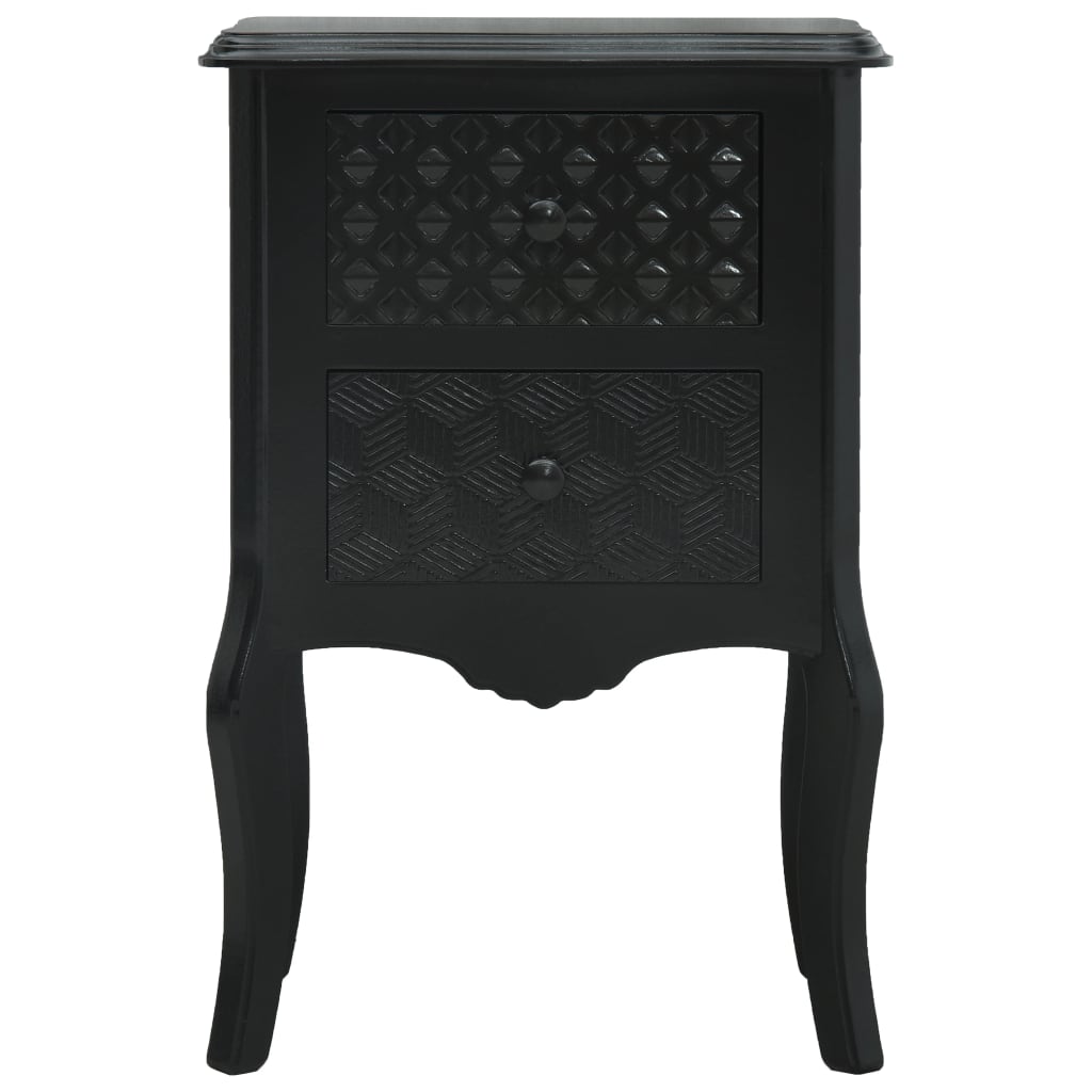 Table de chevet 43x32x65 cm MDF noir