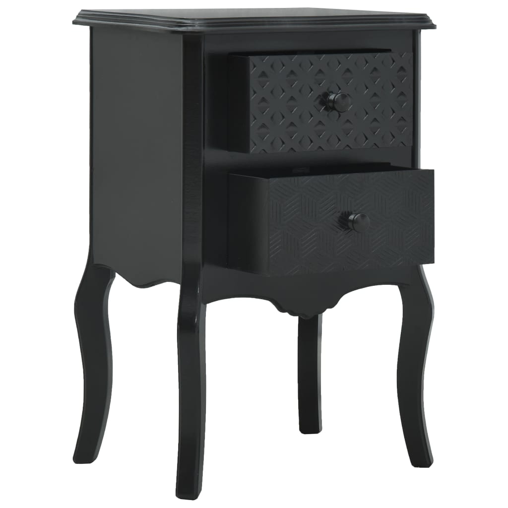 Table de chevet 43x32x65 cm MDF noir