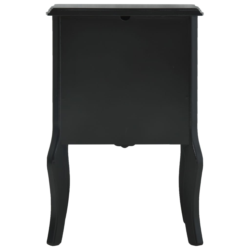 Table de chevet 43x32x65 cm MDF noir