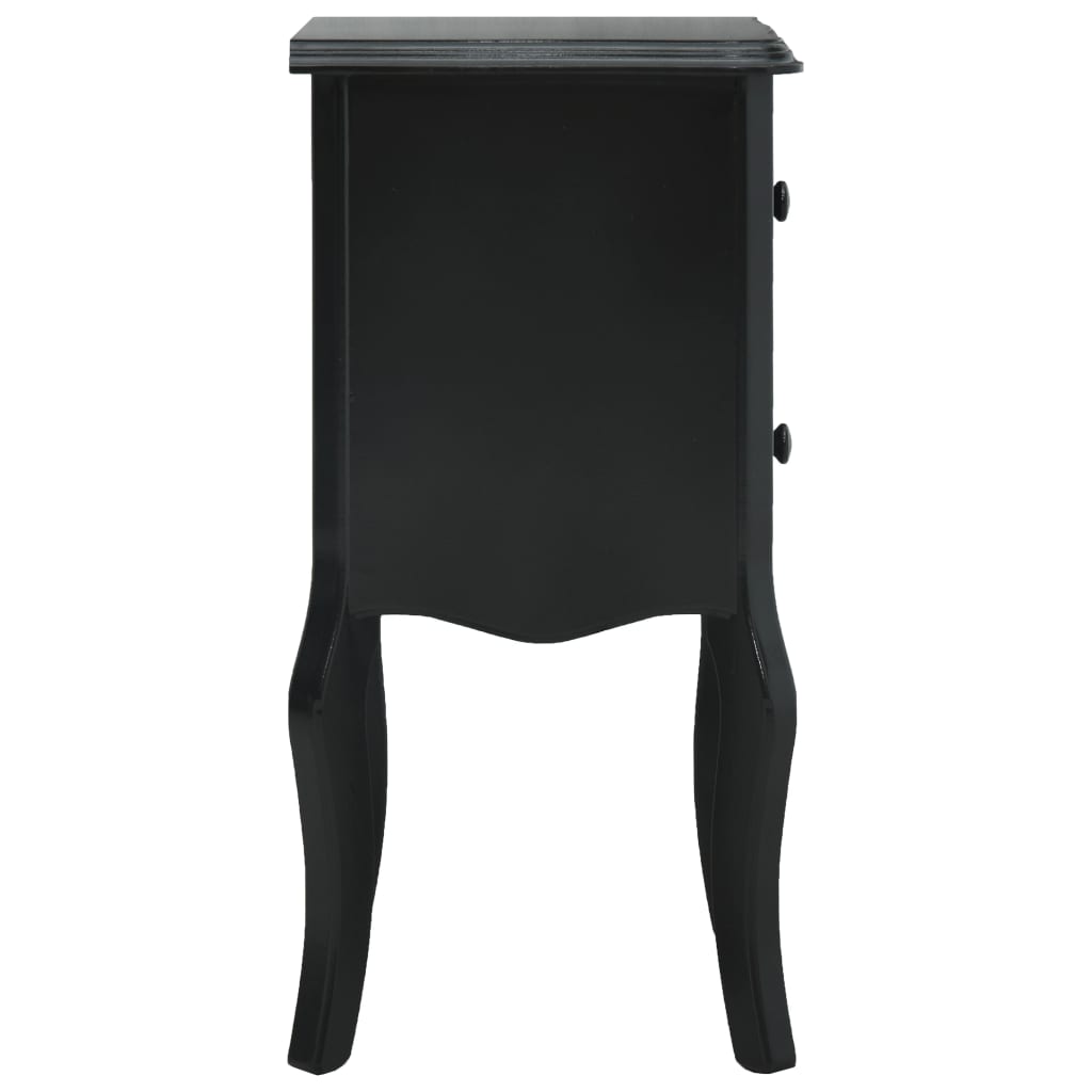 Table de chevet 43x32x65 cm MDF noir