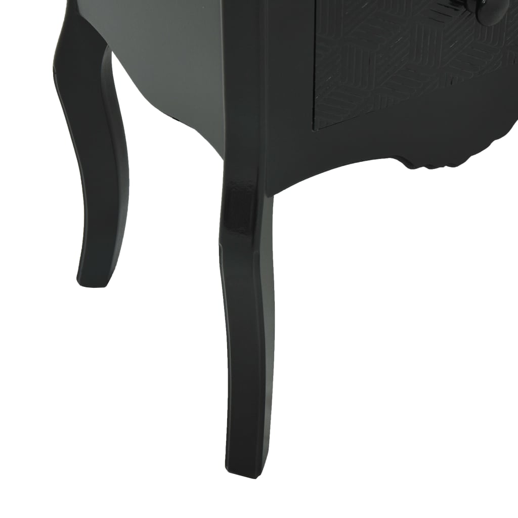 Table de chevet 43x32x65 cm MDF noir