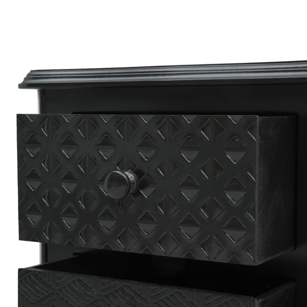 Table de chevet 43x32x65 cm MDF noir