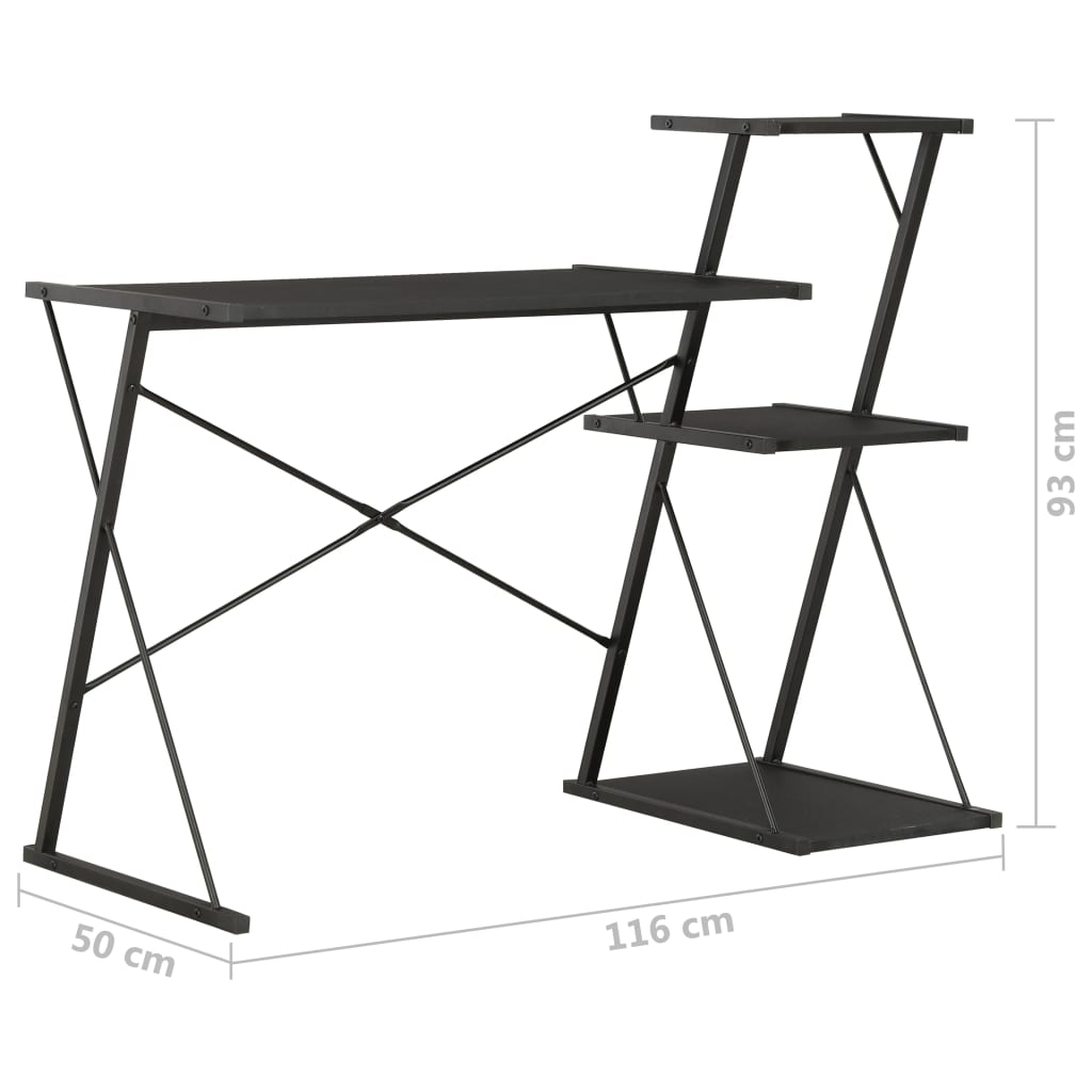 Bureau avec étagère 116x50x93 cm