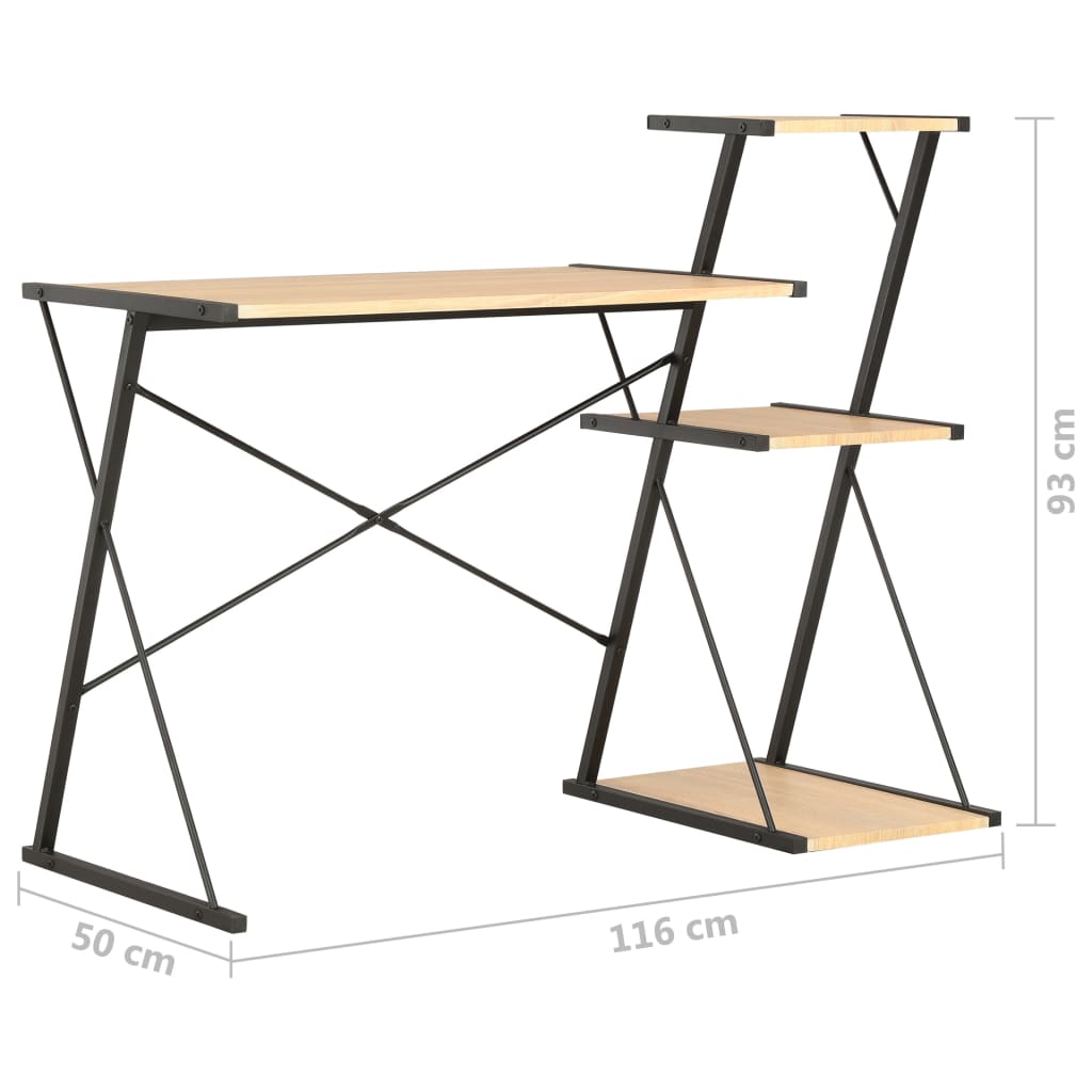 Bureau avec étagère 116x50x93 cm