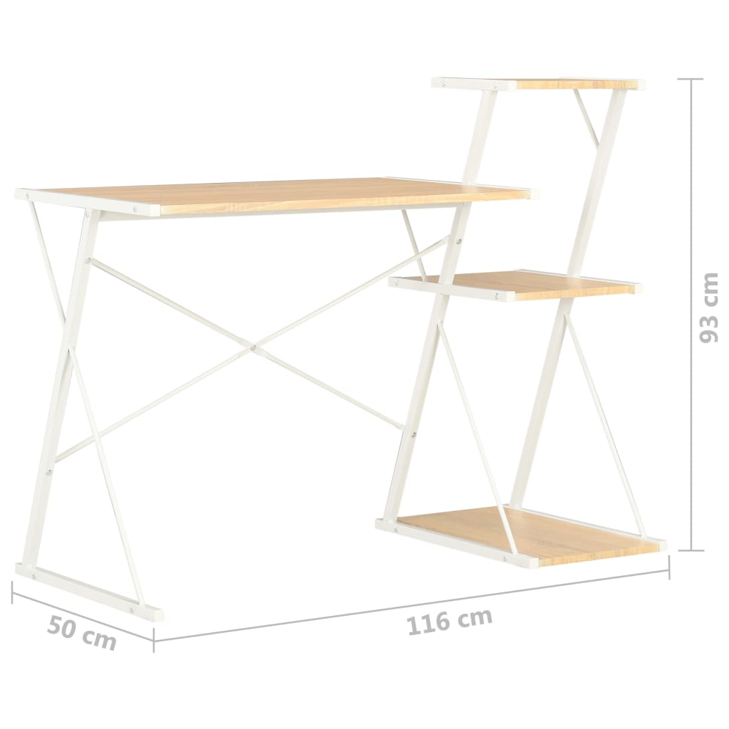 Bureau avec étagère 116x50x93 cm