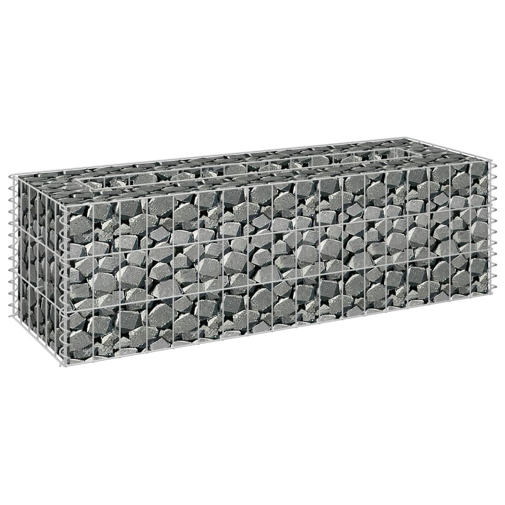 Gabion plantenbak verhoogd 90x30x90 cm gegalvaniseerd staal