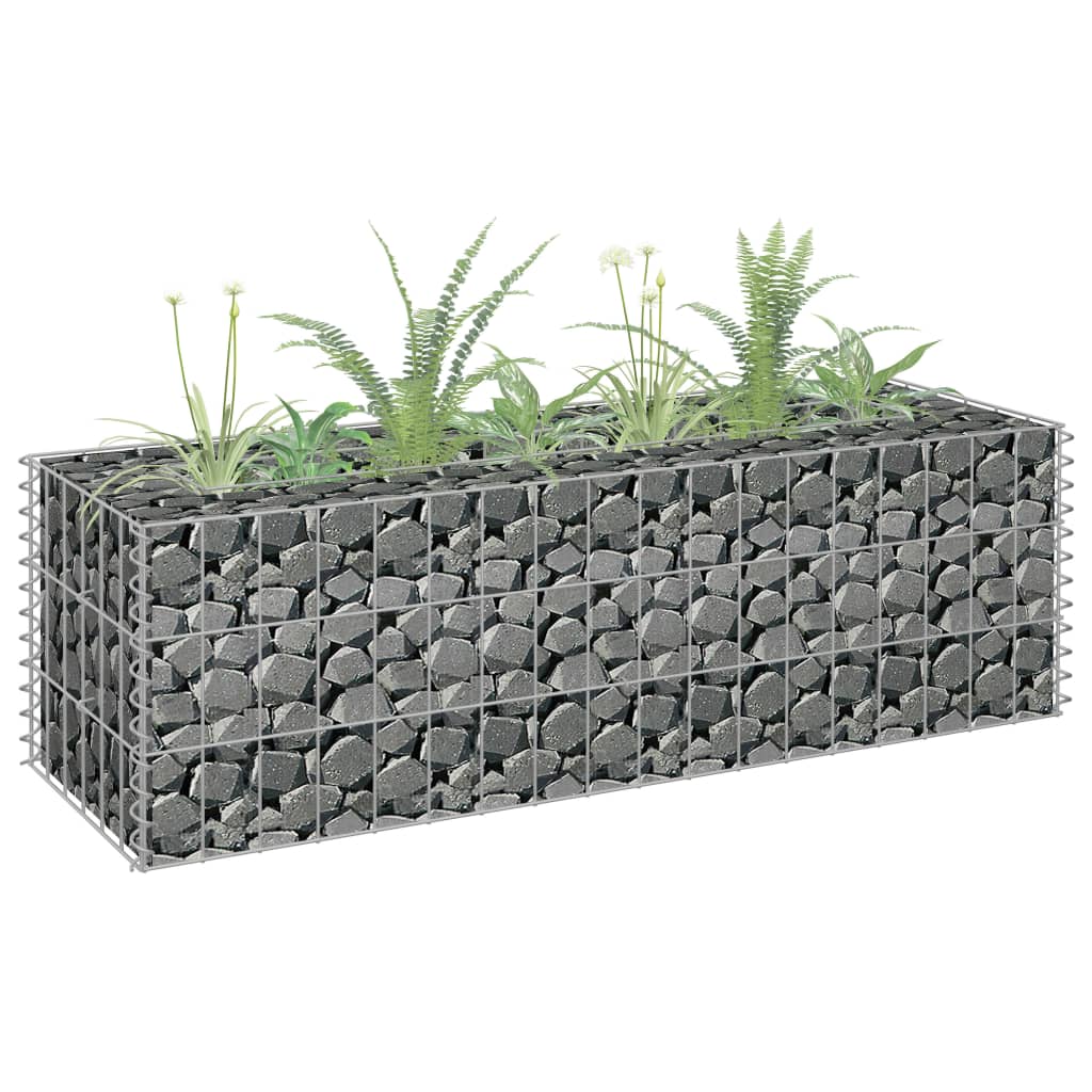 Gabion plantenbak verhoogd 90x30x90 cm gegalvaniseerd staal