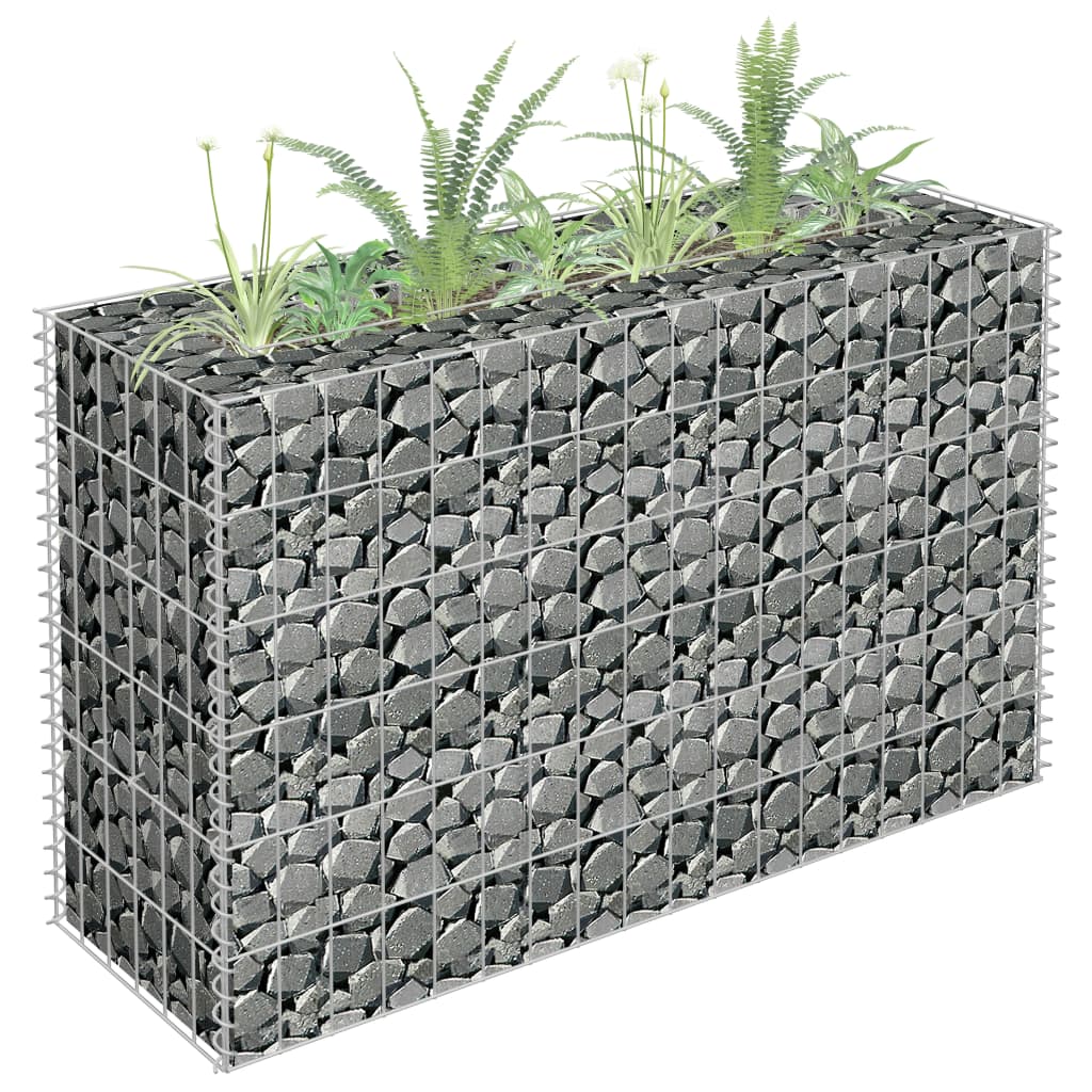 Gabion plantenbak verhoogd 90x30x90 cm gegalvaniseerd staal