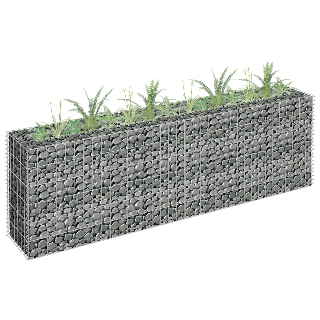 Gabion plantenbak verhoogd 90x30x90 cm gegalvaniseerd staal