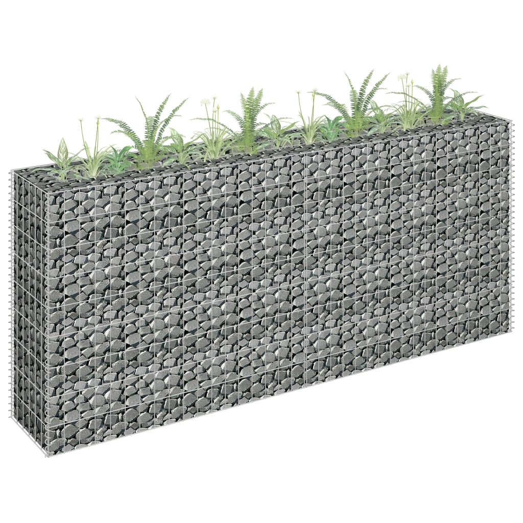 Gabion plantenbak verhoogd 90x30x90 cm gegalvaniseerd staal