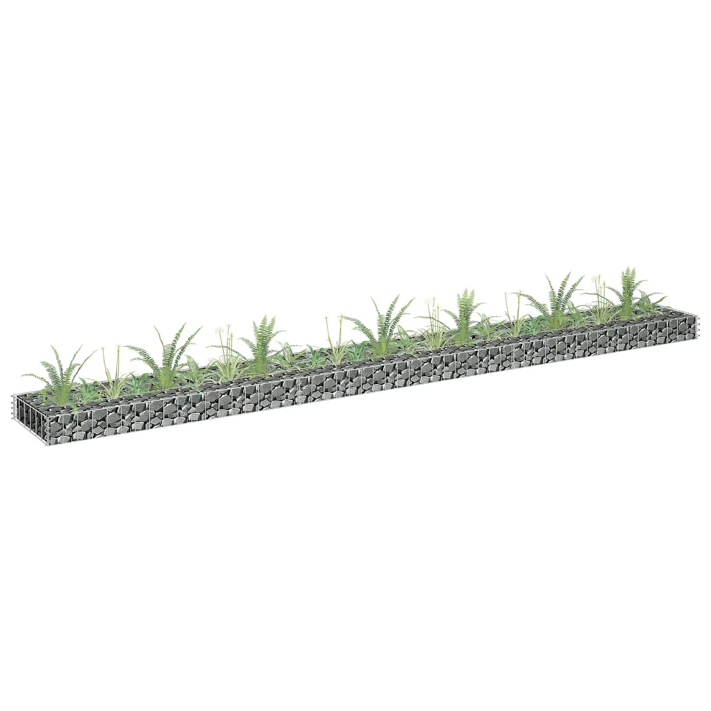 Gabion plantenbak verhoogd 90x30x90 cm gegalvaniseerd staal